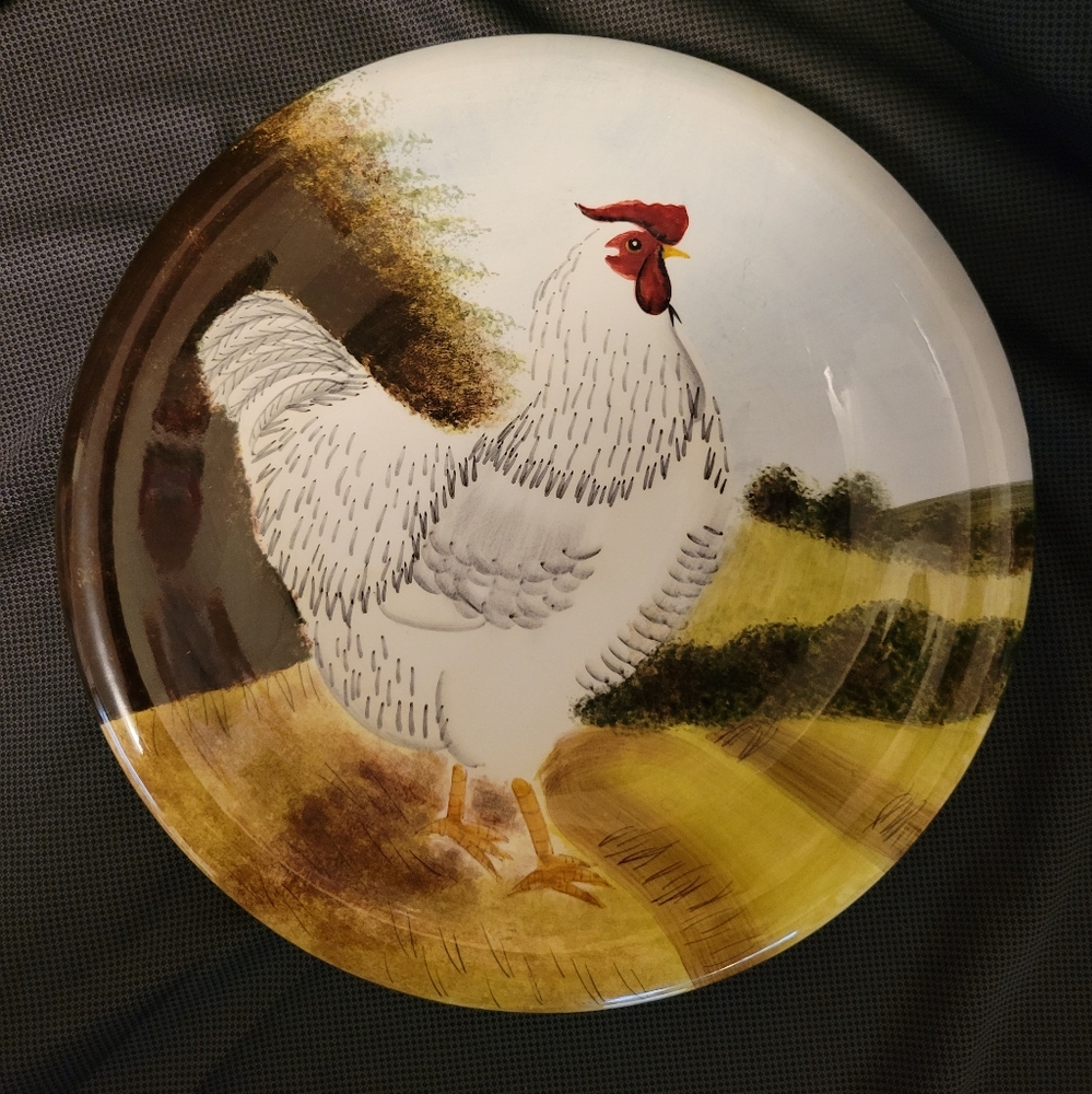 Rooster Ceramic Art Plate